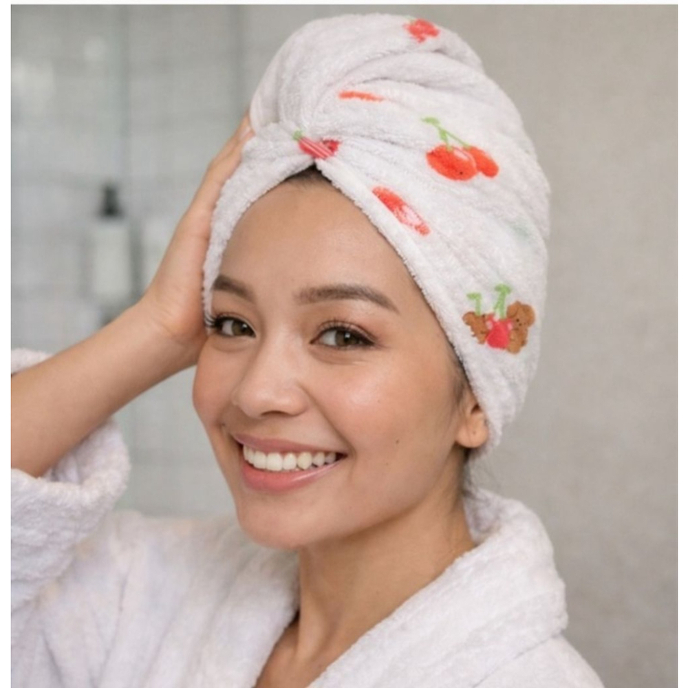 The Creme Shop Cherry 🍒 Microfiber Quick Dry Hair Wrap